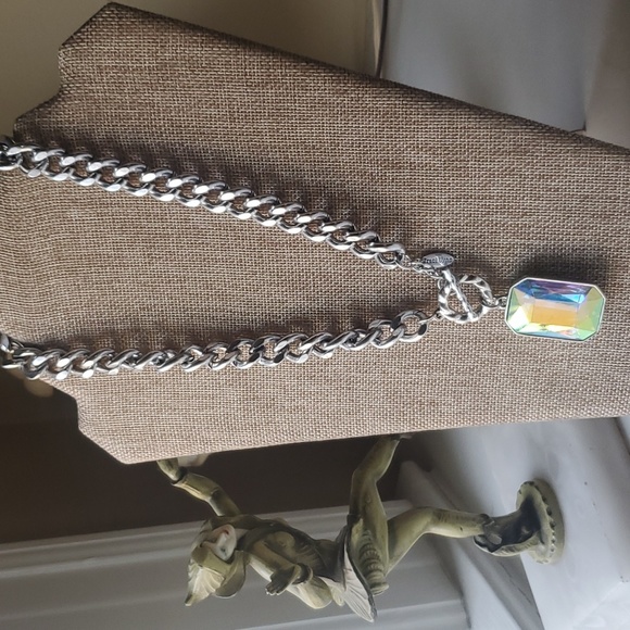 Traci Lynn Crystal Toggle Statement Necklace - Picture 4 of 7